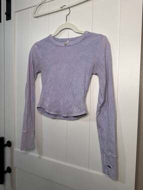 FP Movement by Free People Purple Long Sleeve Cropped Workout Top Small